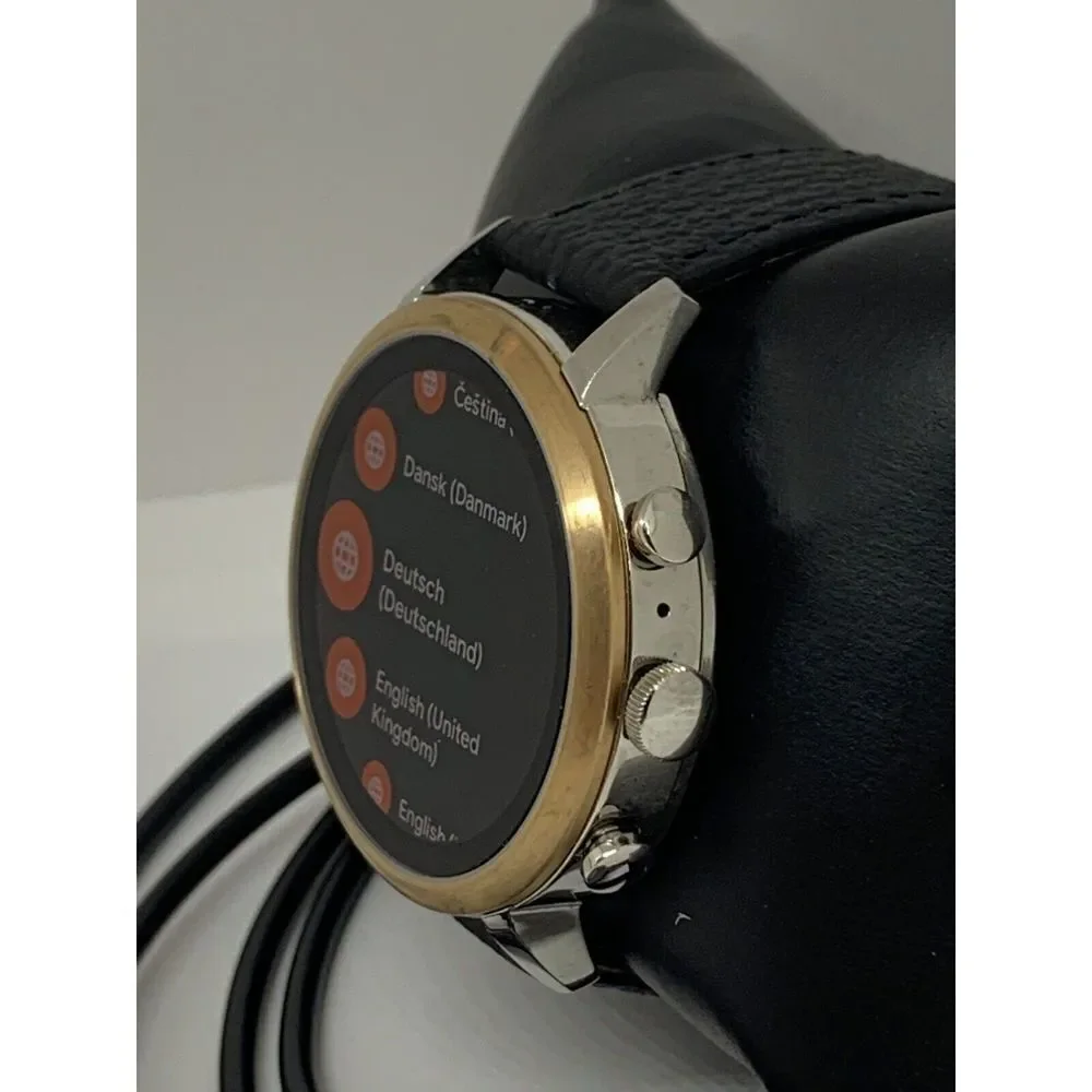 Fossil Venture HR Gen 4 FTW6016 Women's Black Leather Digital Dial Smart Watch